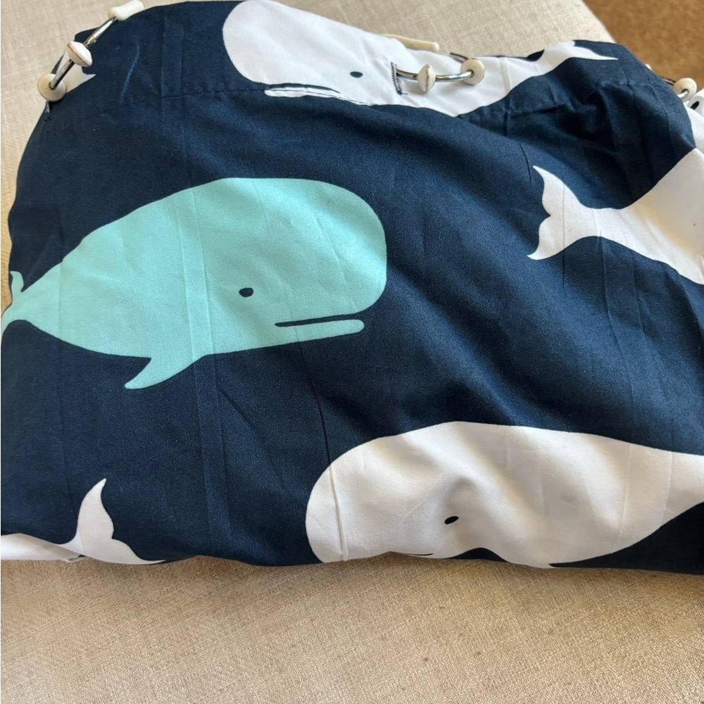 Lush Decor Whale Shower Curtain Ocean Fish Animal Print Design 72" x 72",